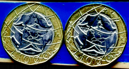 Coppia monete lire 1000 - monete,