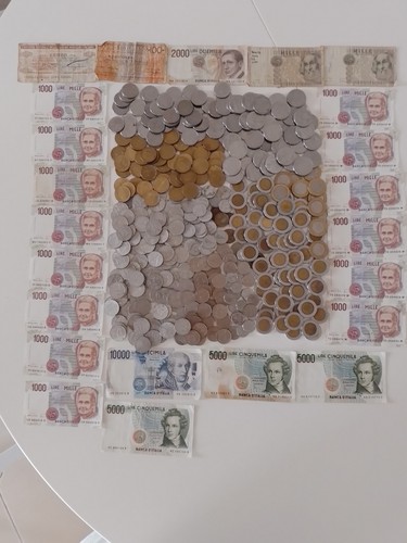 Lotto monete banconote lire - lotto,