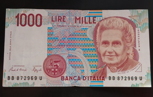 Banconota 1000 lire montessori - 1000,
